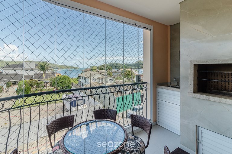 Apto c/ churrasq. e vista a 130m da Praia RSD0202