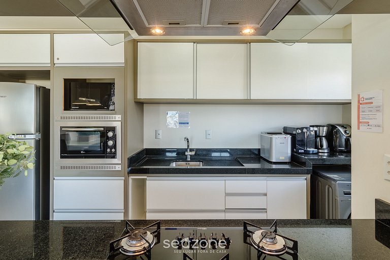 Apto c/ churrasq. e vista a 130m da Praia RSD0202