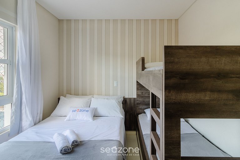 Apto c/ churrasq. e vista a 130m da Praia RSD0202