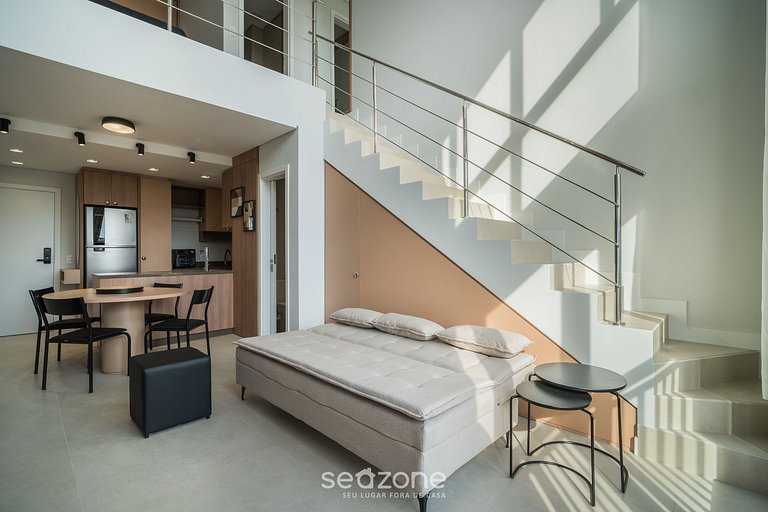 Loft Completo a 290 m da Praia COE0202