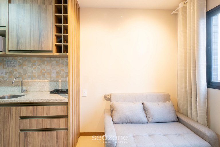 Apto c/ 1 suite, en edificio con gimnasio HGR0609