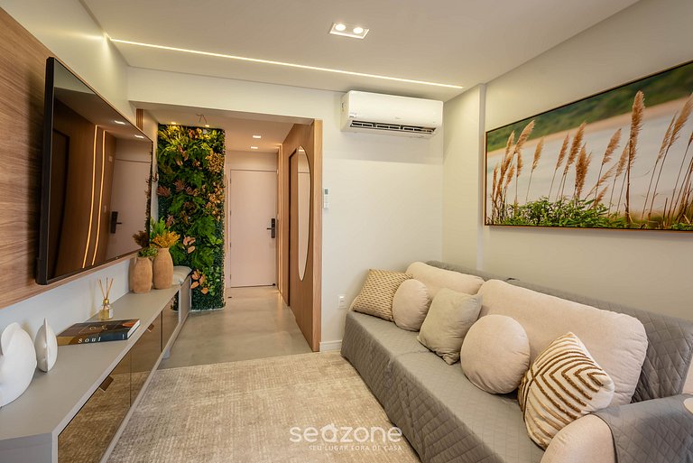 Apto c/ parrilla cerca del mar en Perequê FEL0502