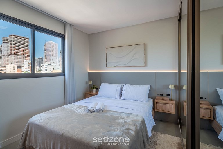 Apto c/ parrilla cerca del mar en Perequê FEL0502