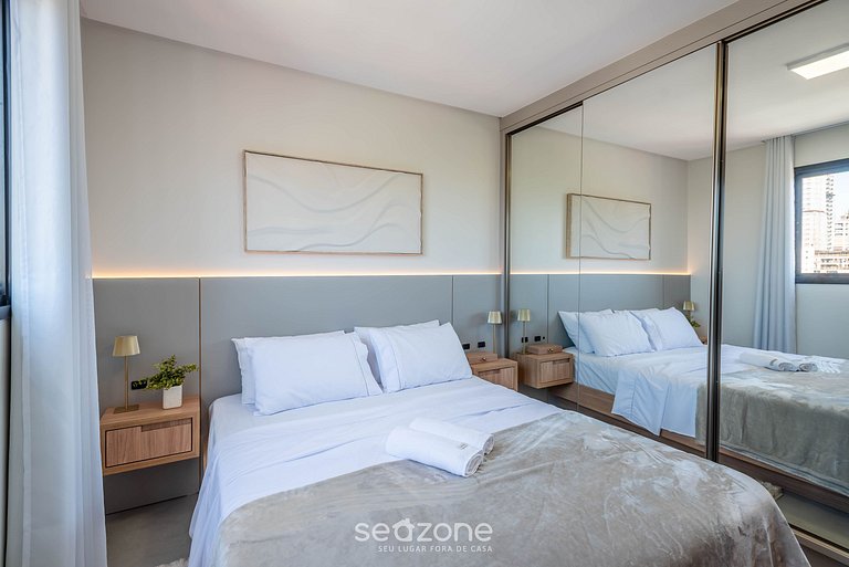 Apto c/ parrilla cerca del mar en Perequê FEL0502