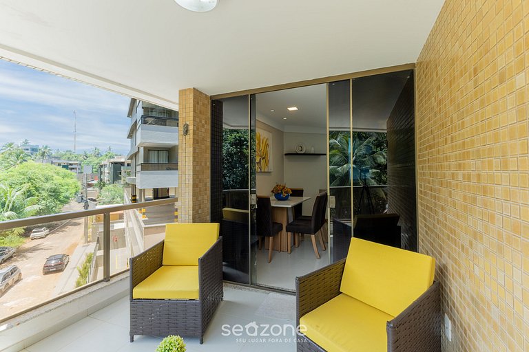 Apto c/ varanda a passos do mar em Ilheus ERW0301