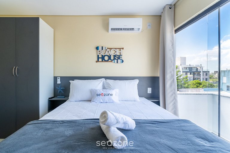 Studio c/ varanda a 10m da Praia, Campeche AAR0303