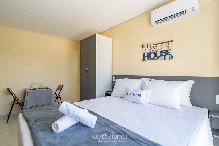 Studio c/ varanda a 10m da Praia, Campeche AAR0303