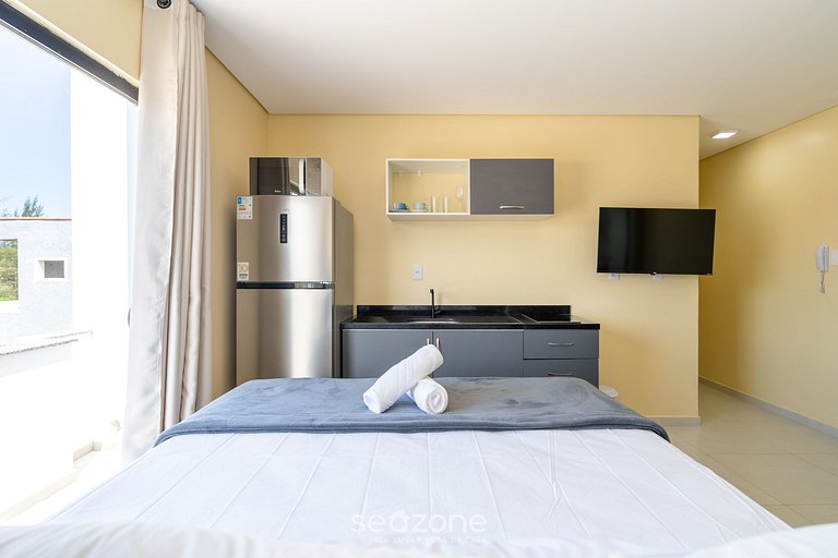 Studio c/ varanda a 10m da Praia, Campeche AAR0303