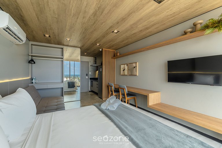 Studio em Maceió c/ varanda e vista mar NWT1315