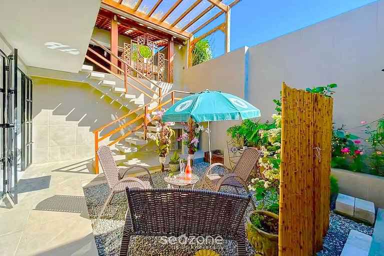 Apto c jacuzzi y jardín, 350 m de la Playa PSN002