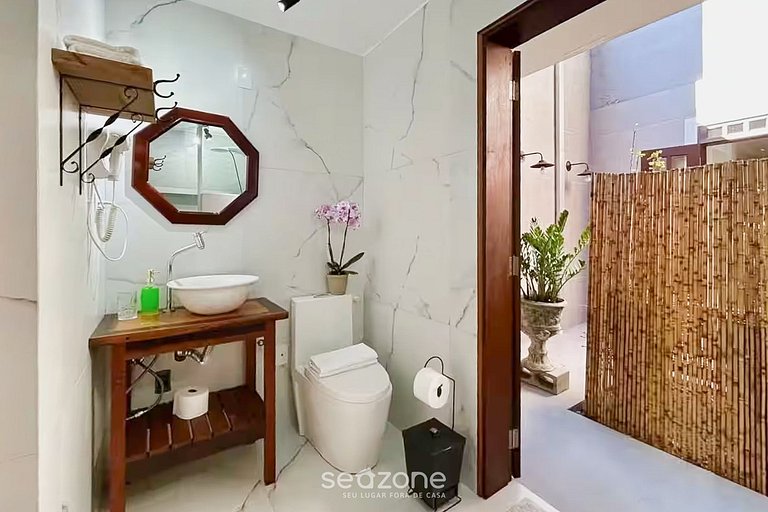 Apto c/ jacuzzi e jardim a 350m da Praia PSN002