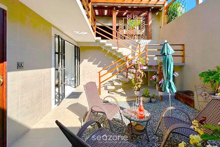 Apto c/ jacuzzi e jardim a 350m da Praia PSN002