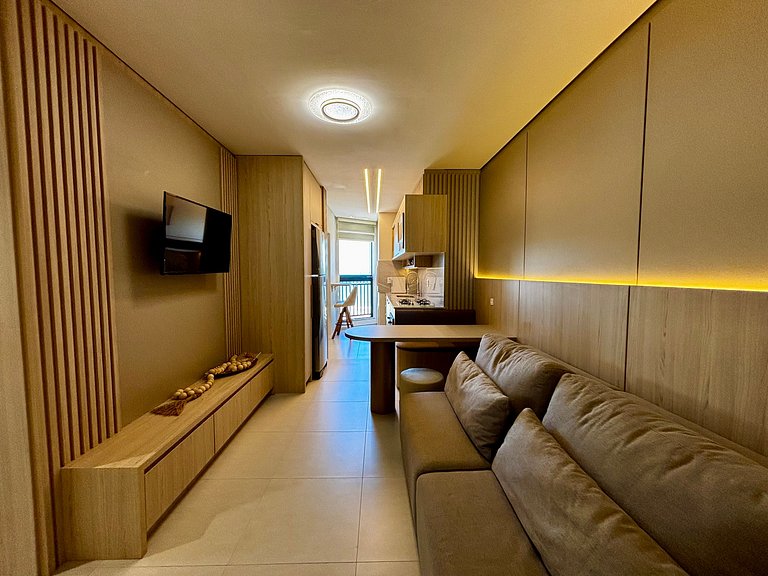 Apto c/ 2D, parrilla y vista mar Itapema LPR1302