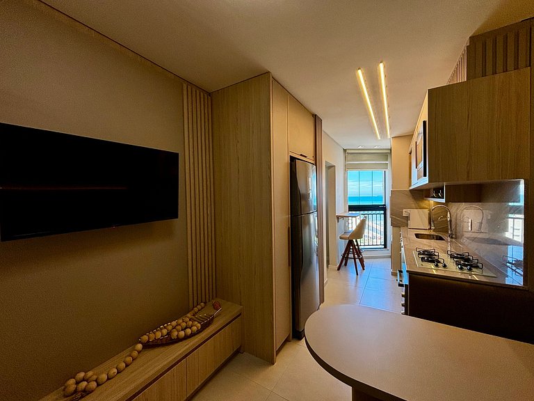 Apto c/ 2D, parrilla y vista mar Itapema LPR1302