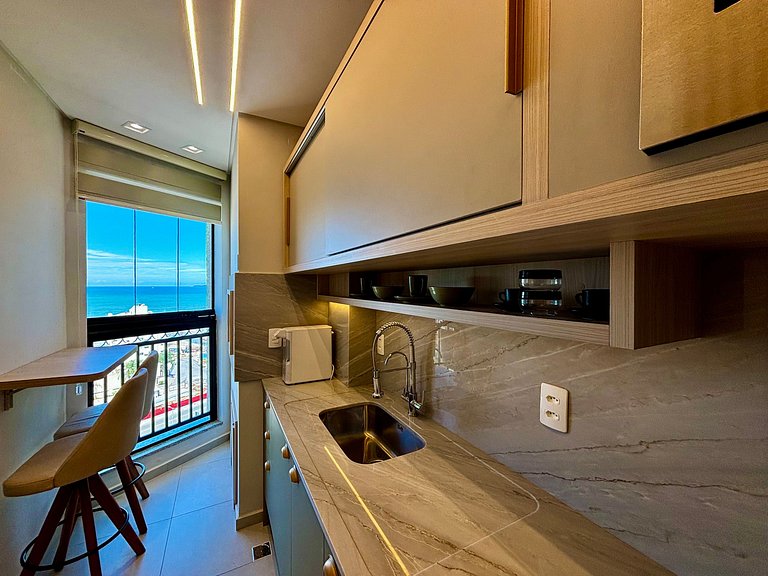 Apto c/ 2D, parrilla y vista mar Itapema LPR1302