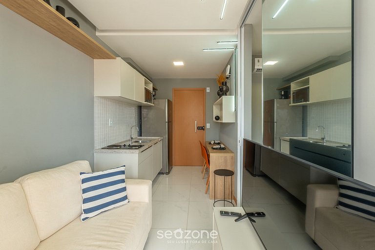 Apto en Cond. c/ Piscina 750 m de la Playa SMT0503