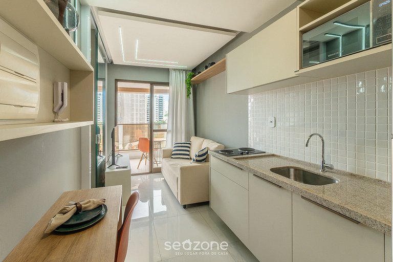 Apto en Cond. c/ Piscina 750 m de la Playa SMT0503