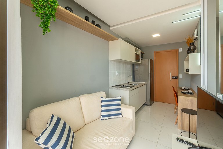 Apto en Cond. c/ Piscina 750 m de la Playa SMT0503