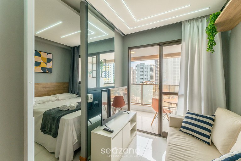 Apto en Cond. c/ Piscina 750 m de la Playa SMT0503