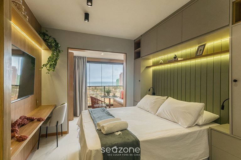 Estudio en Cond. con Piscina, 750m del mar SMT0622