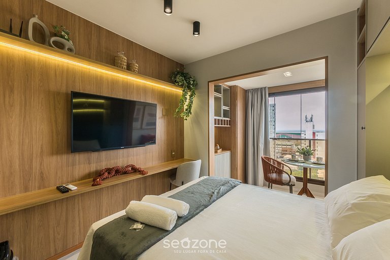 Estúdio em Cond. c/ Piscina, 750m da praia SMT0622