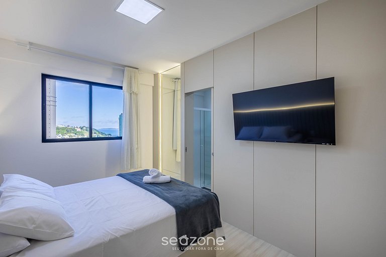 Apto c/ 3 suítes, churrasq. e vista mar DEN1301