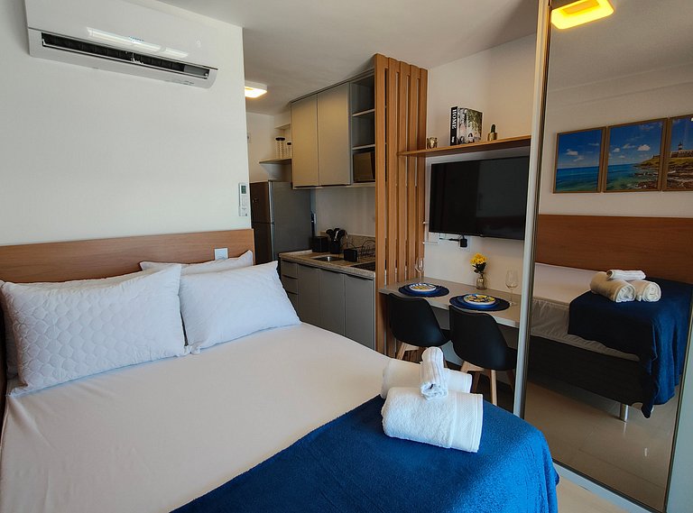 Studio c/ vista Mar em prédio c/ piscina JDN0705