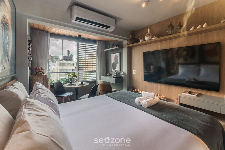 Studio a 750m do Mar em prédio c/ piscina EUB1601