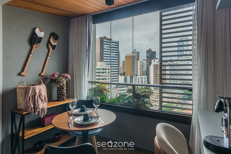 Studio a 750m do Mar em prédio c/ piscina EUB1601