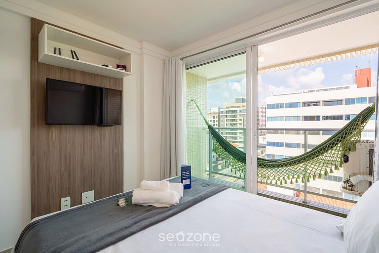 Studio c/ piscina no prédio, 40m da Praia CMZ0616