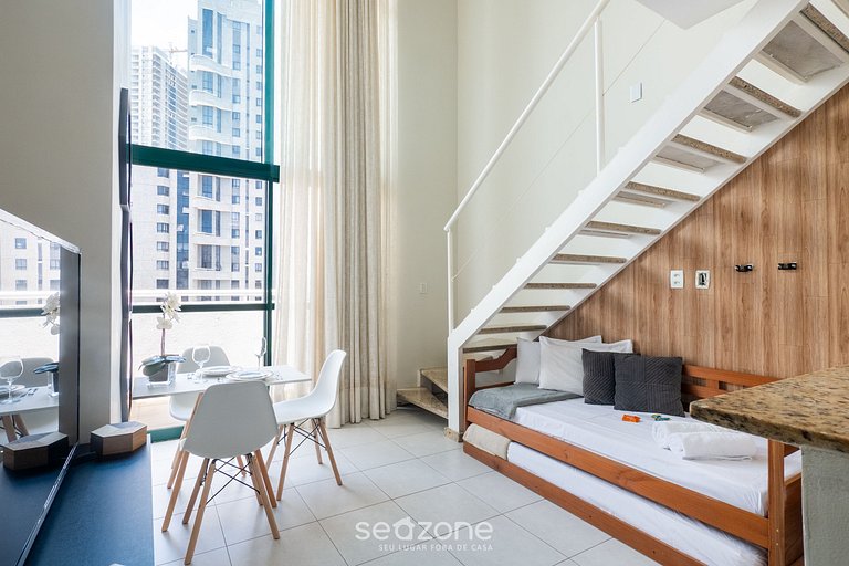 Studio c/ piscina e churrasq. no prédio - RAQ1609