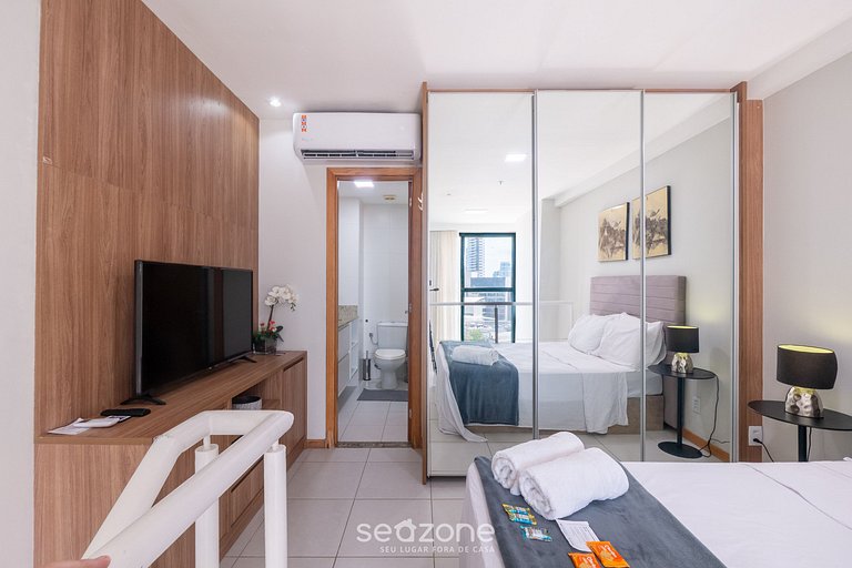 Studio c/ piscina e churrasq. no prédio - RAQ1609