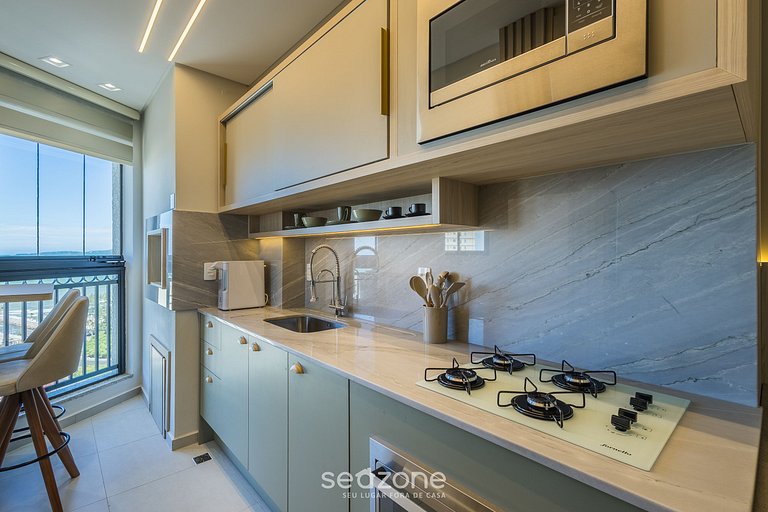 Apto c/ 2Q churrasq. e vista mar, Itapema LPR1302