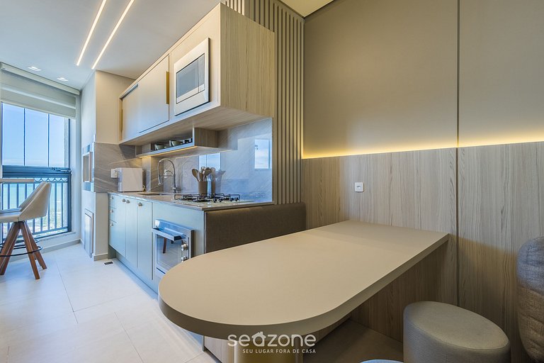 Apto c/ 2Q churrasq. e vista mar, Itapema LPR1302