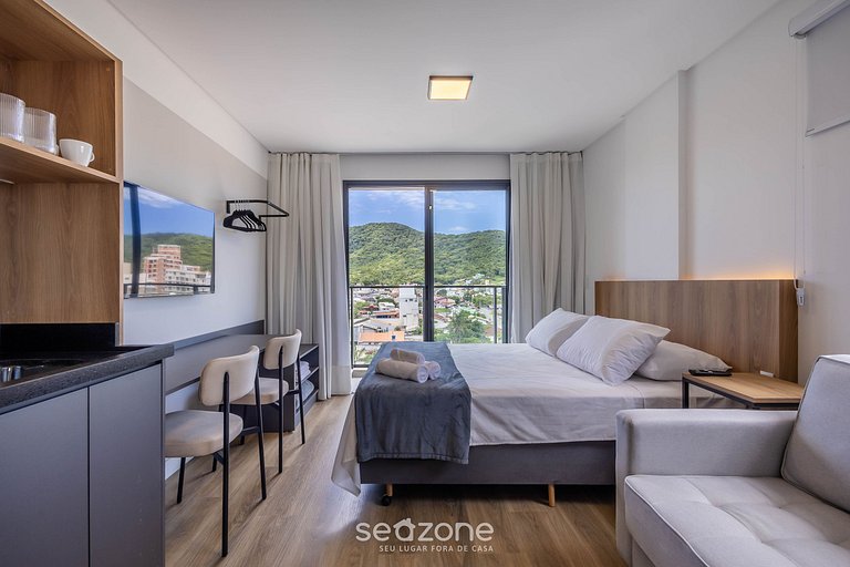 Studio c/ vista lateral mar a 50m da Praia PSO0810