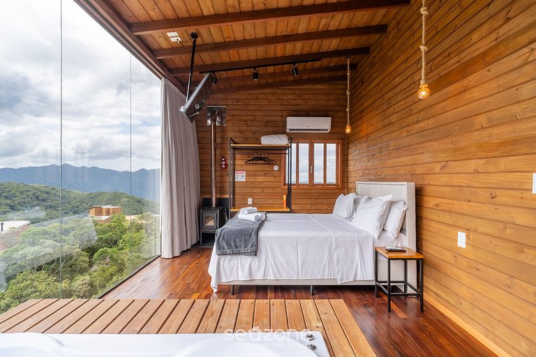 Apto c/ lareira, jacuzzi e vista incrível - VST027