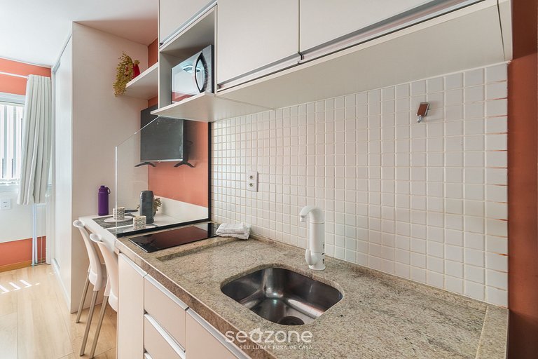 Studio em cond. c/ piscina a passos do Mar SMA0110