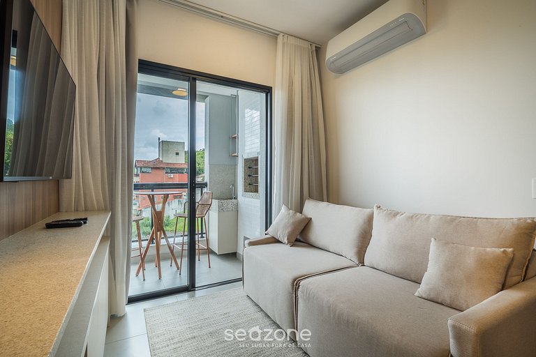 Apto c/ churrasq. a poucos passos do mar RTY0305