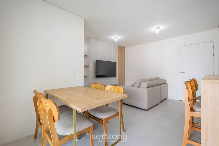 Apto c/ Churrasqueira a 200m da Praia PTC1304