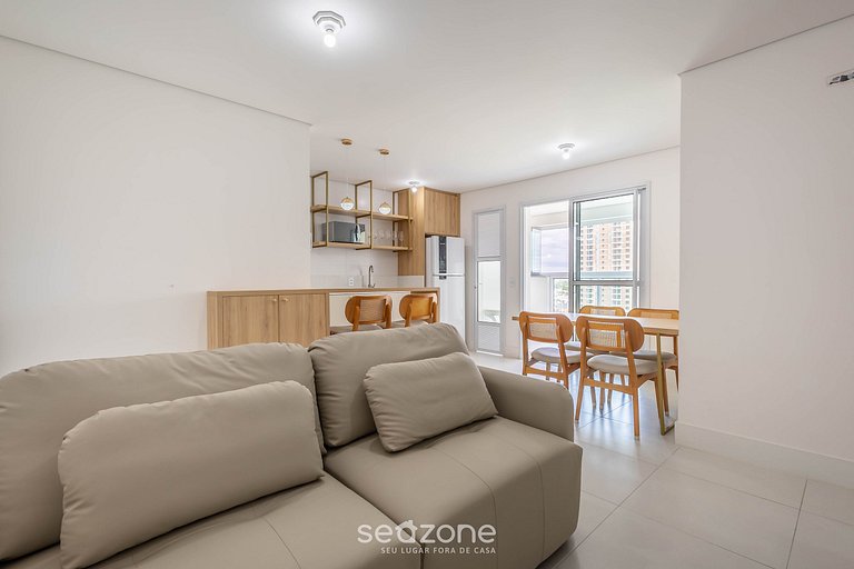 Apto c/ Churrasqueira a 200m da Praia PTC1304