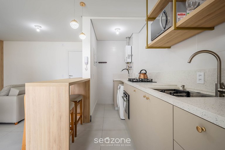 Apto c/ Churrasqueira a 200m da Praia PTC1304