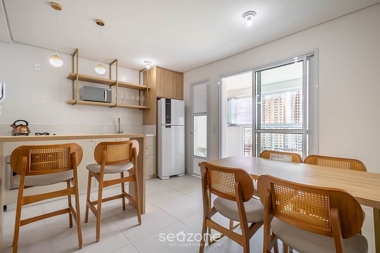 Apto c/ Churrasqueira a 200m da Praia PTC1304