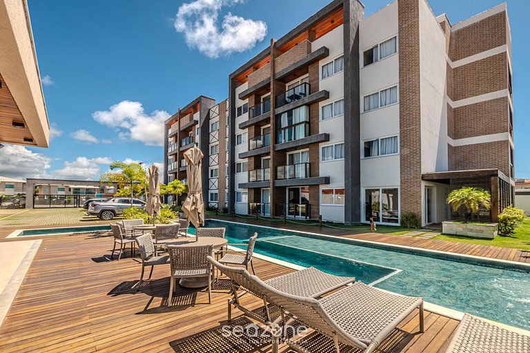 Hermoso apt en edif. c/ piscina Guarajuba AGA0203