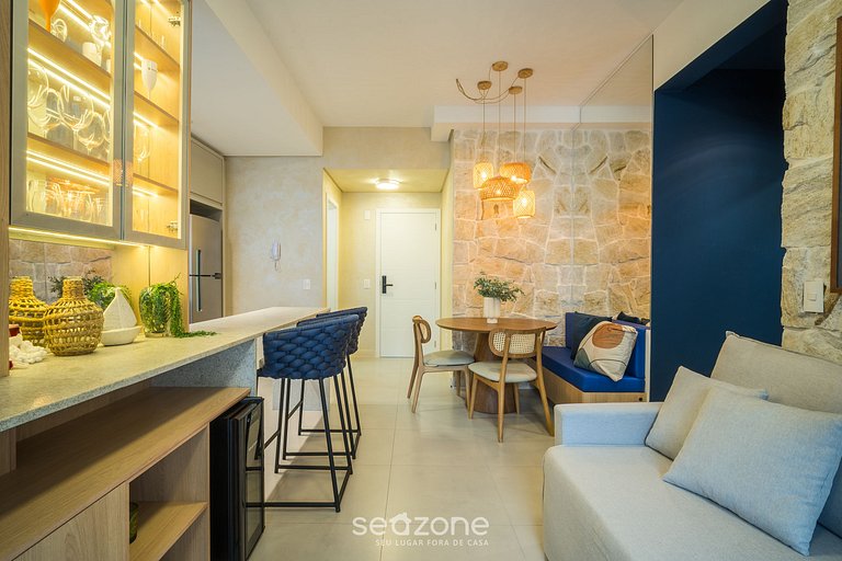 Apto c/ churrasq. e varanda a 220m do Mar RTY0216