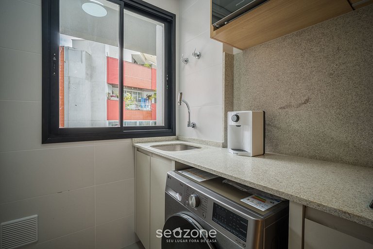 Apto c/ churrasq. e varanda a 220m do Mar RTY0216