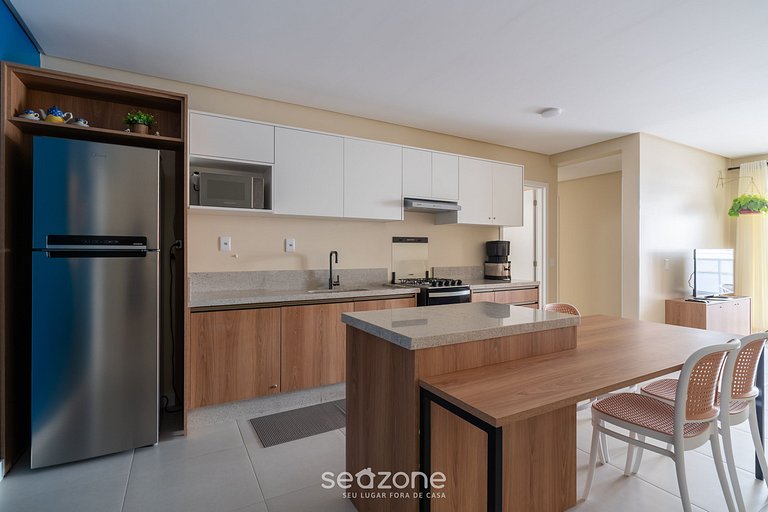 Apto 2QTs e churrasq. a 600 m do mar CCI0205