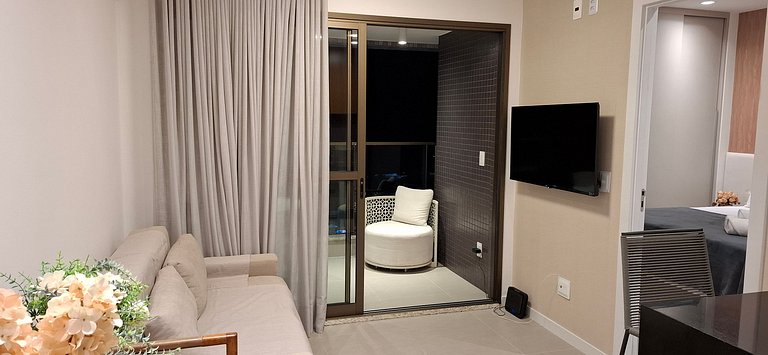 Apto c/ vista mar a 800 m da praia EDF1306