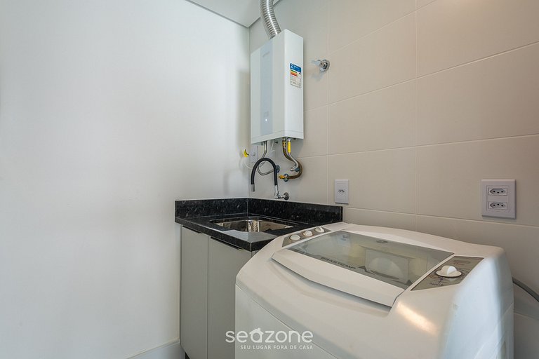 Apt 3Qt c/ Vista mar e churrasq. SHC1601