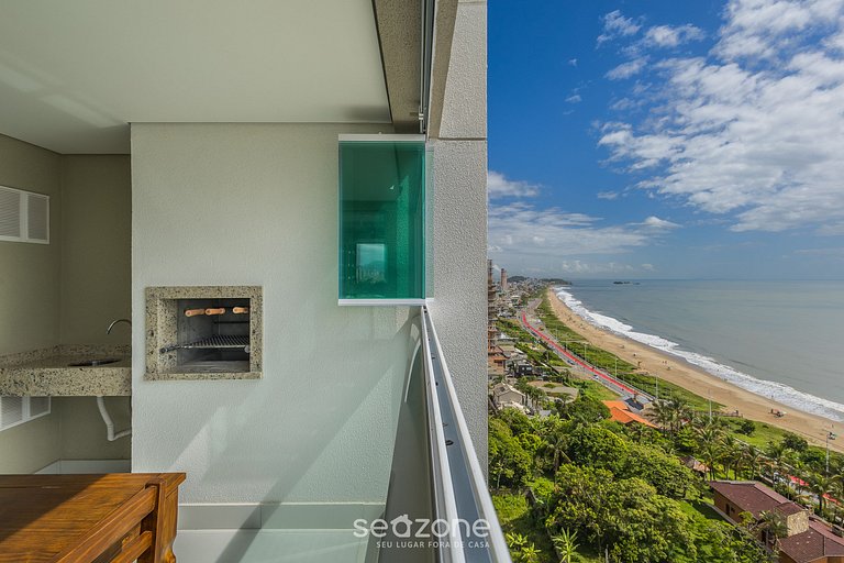 Apt 3Qt c/ Vista mar e churrasq. SHC1601