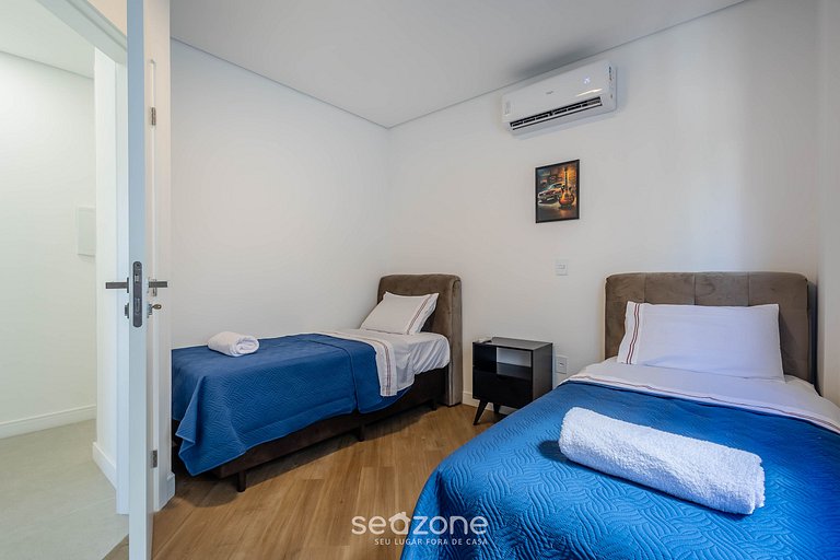 Apto c/ varanda e churrasq. a 250m do Mar RMP0102